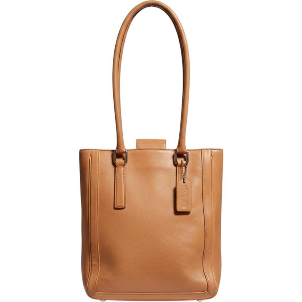 Vintage Coach Tan Leather Tote Bag Shoulder Purse C1P-9422